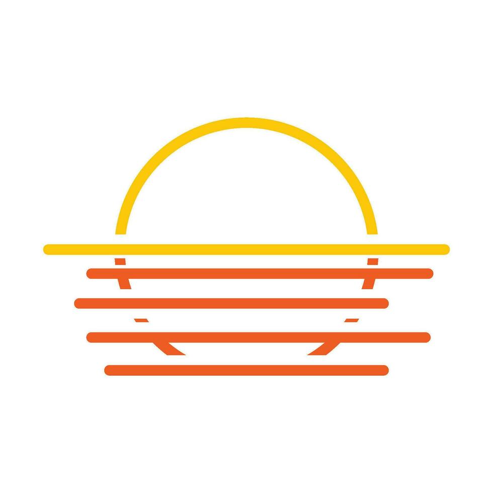 sunset icon vector template