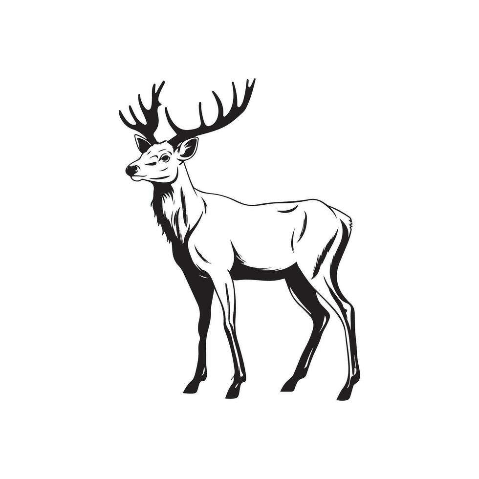 Deer Image Vector, Deer silhouette vector