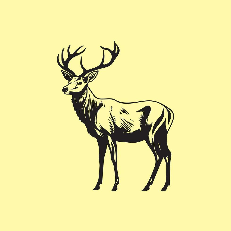 Deer Image Vector, Deer silhouette vector