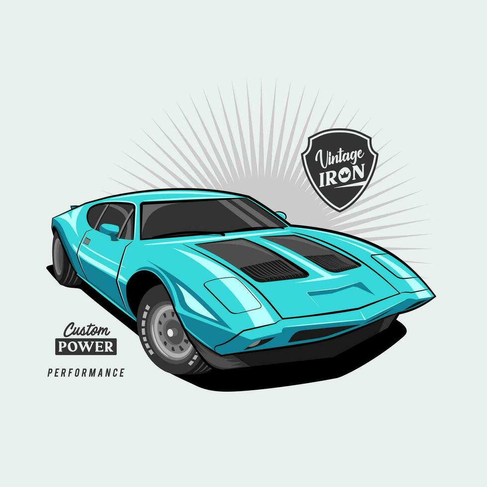 Illustration Classic Car The Vintage Iron vector
