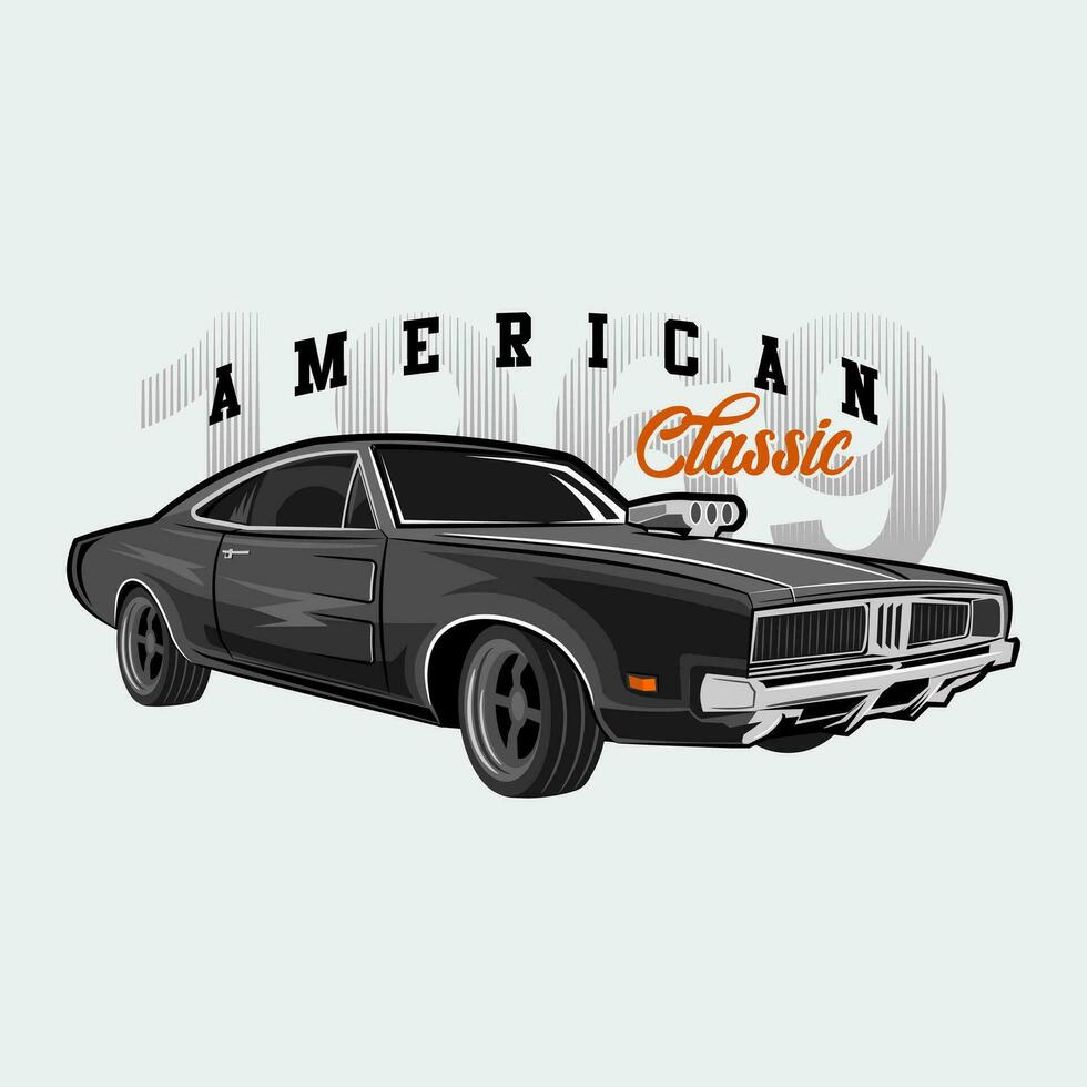 The Classic of America vector car illustration