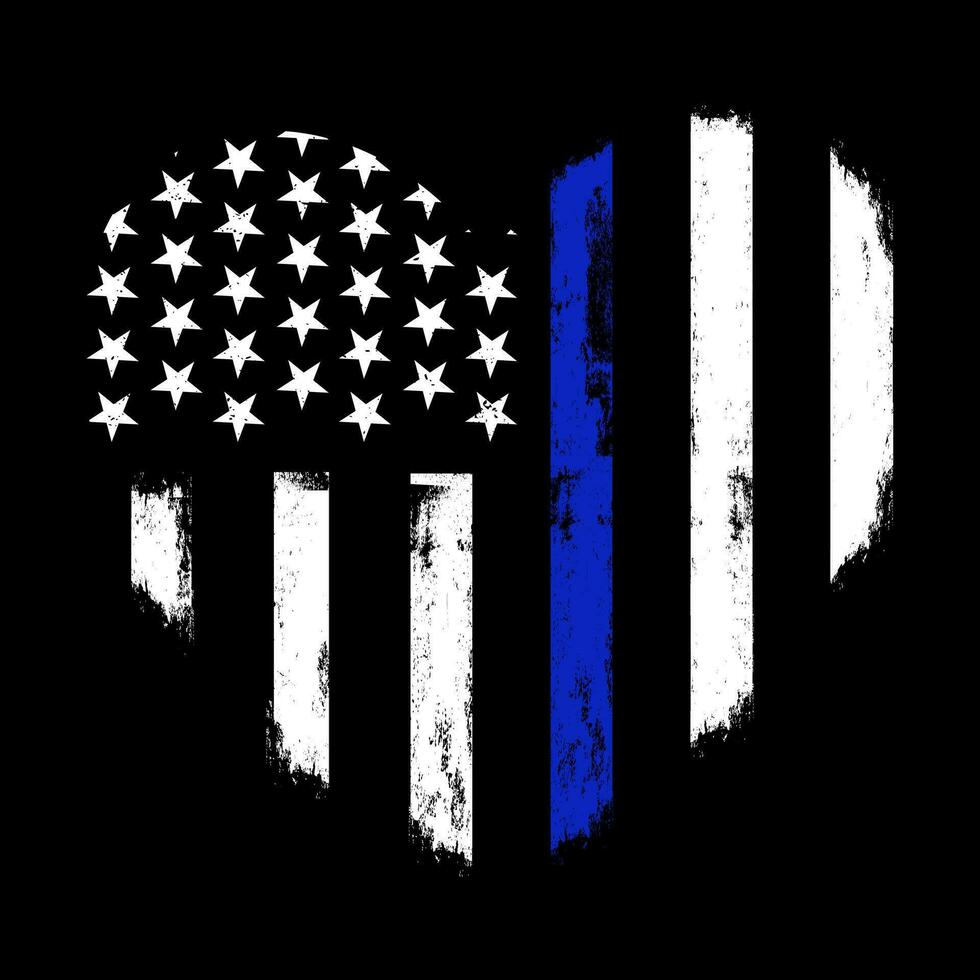 American Love Thin Blue Line vector