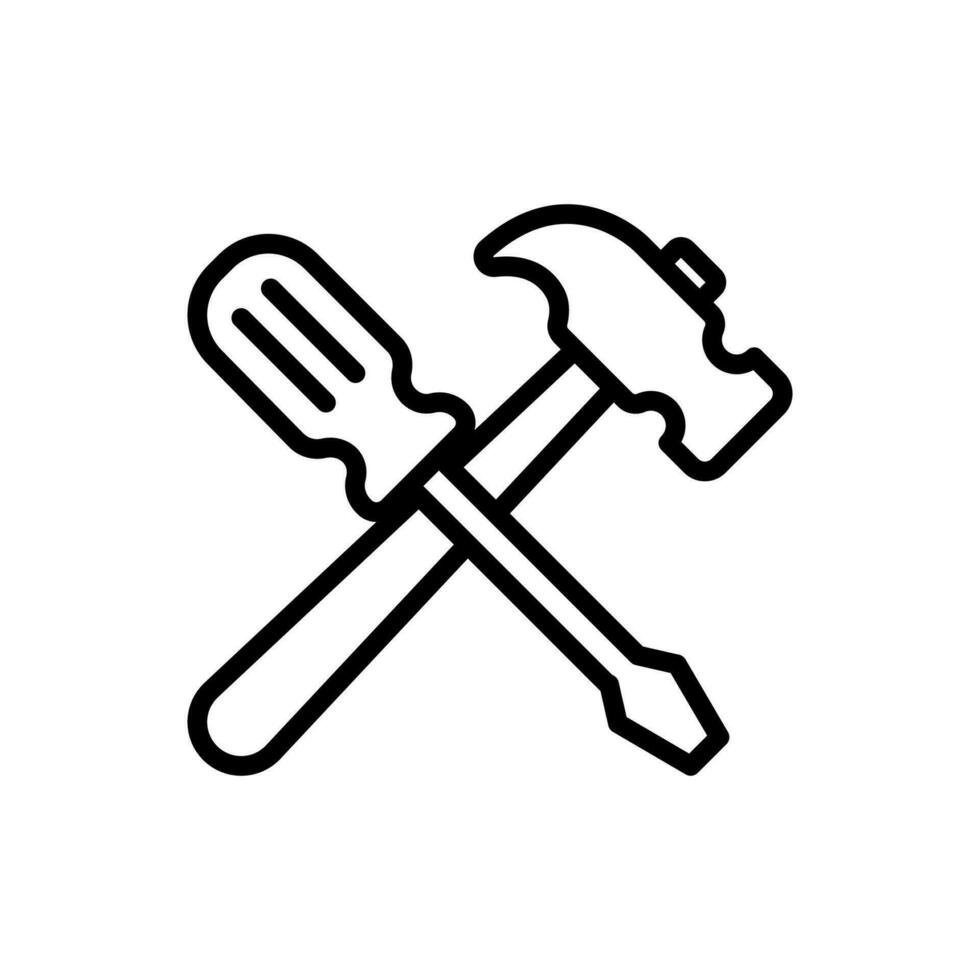 screwdriver and hammer icon design vector template