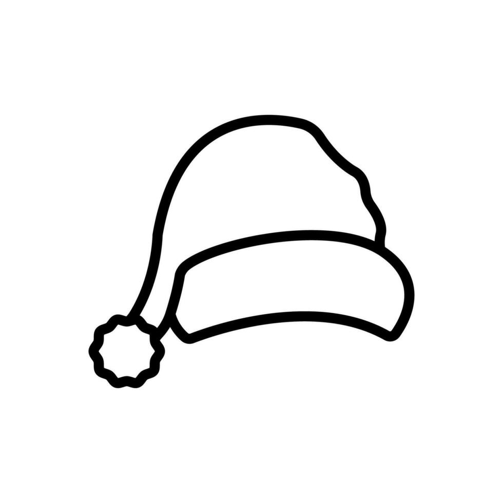 santa hat line icon design vector template