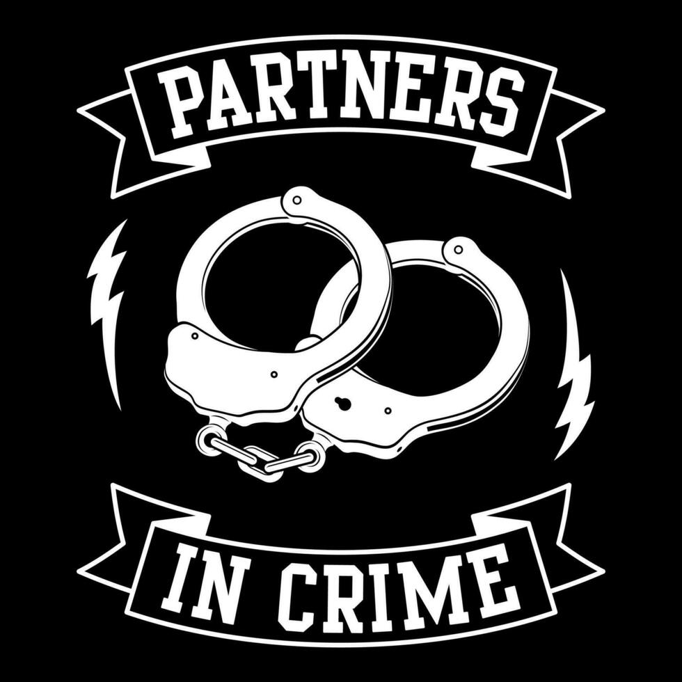 Partner in crime with hand cuffs vector