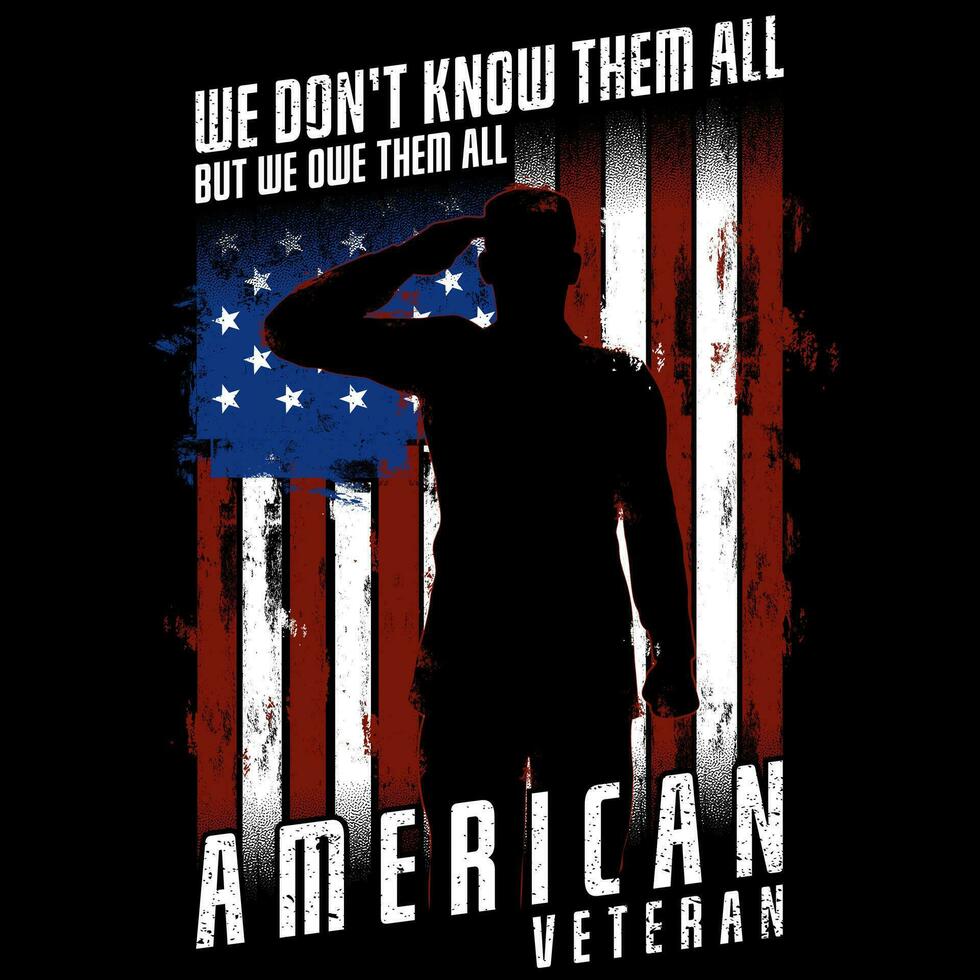 american veteran we don't know them all but we owe them all vector