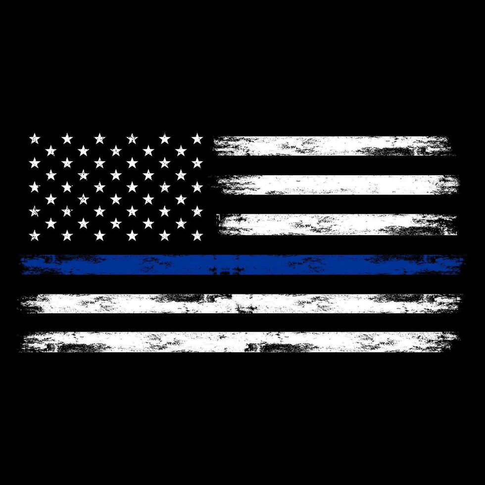 Thin Blue Line Police Officer vector