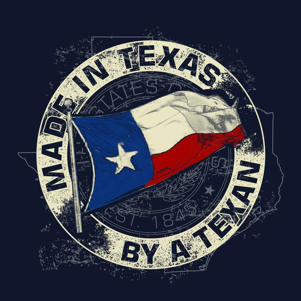 hecho en Texas por un texano vector