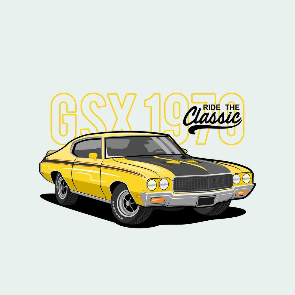 Ride The Classic 70 Vector Illustration