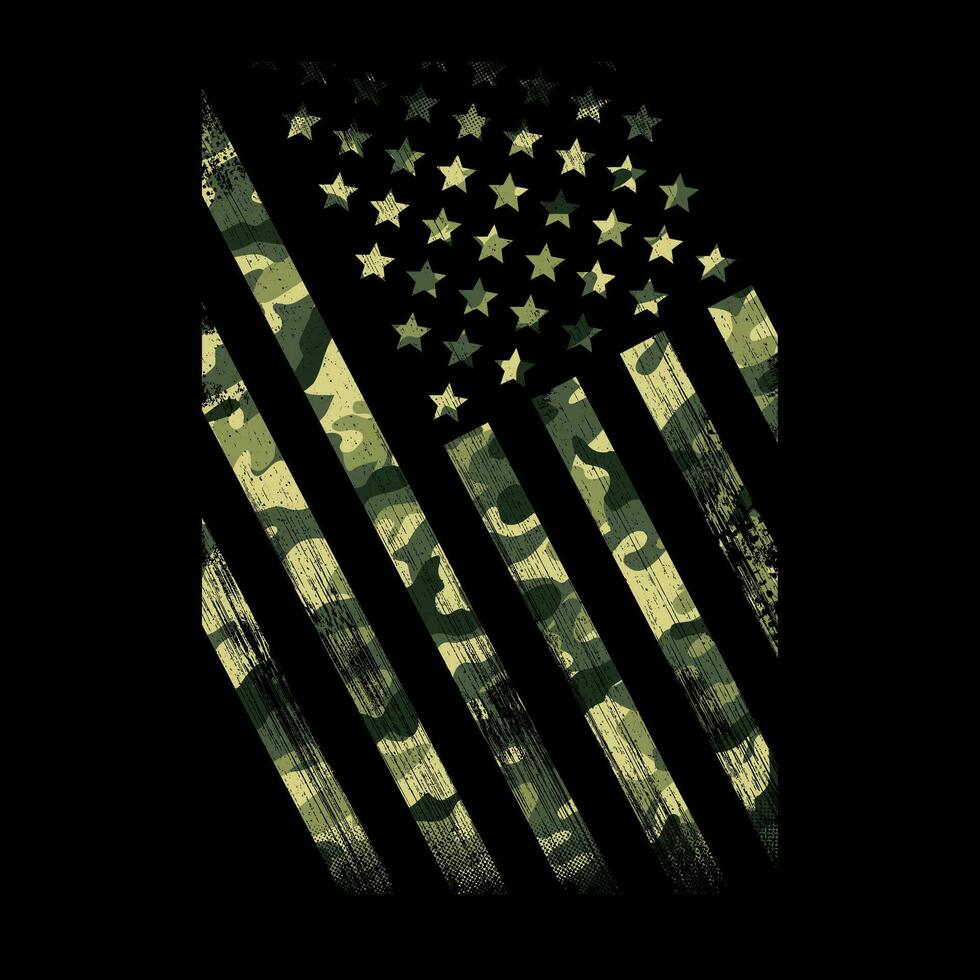 American Green Camouflage Tilted vector