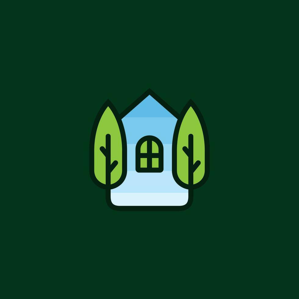resumen hogar árbol vistoso logo icono símbolo vector