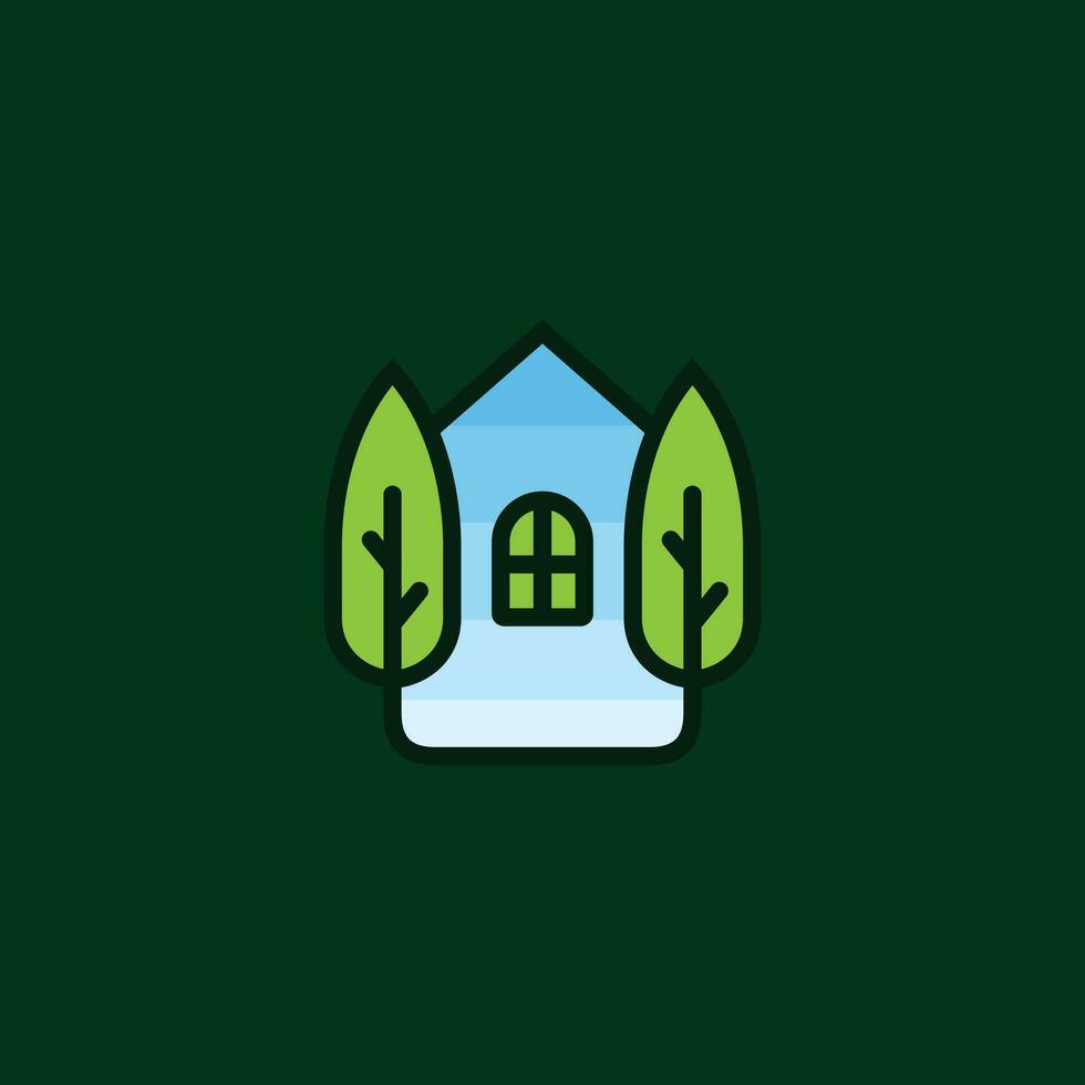 Abstract Home Tree colorful logo icon symbol vector