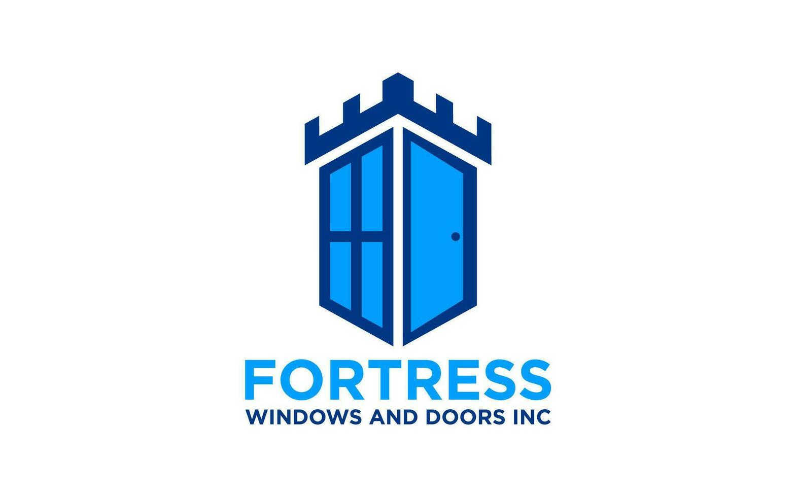 Windows and door in castle logo design template. Windows and door icon design. Suitable for Business and real estate vector