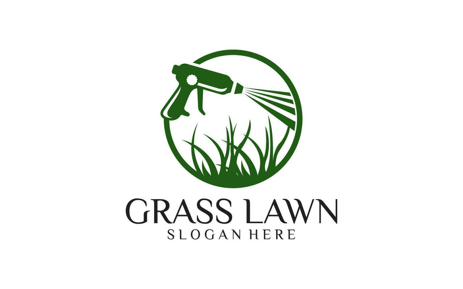 Grass lawn Care logo design vector