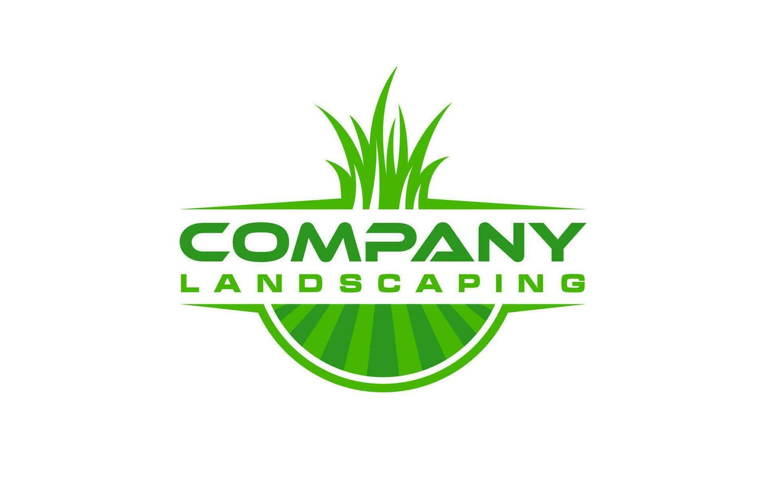 landscape logo for lawn or gardening business design template vector