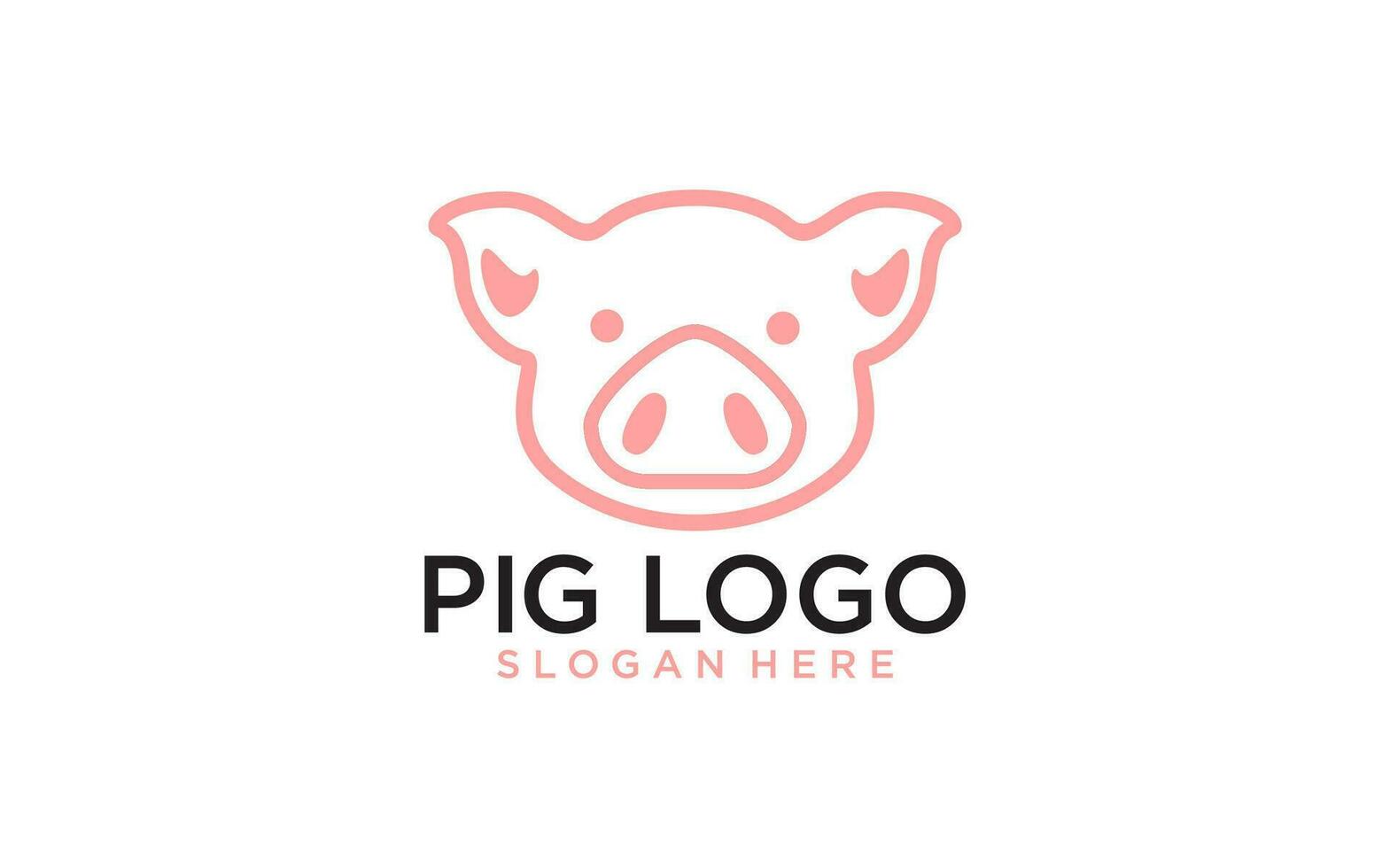 Pig head animal logo design vector