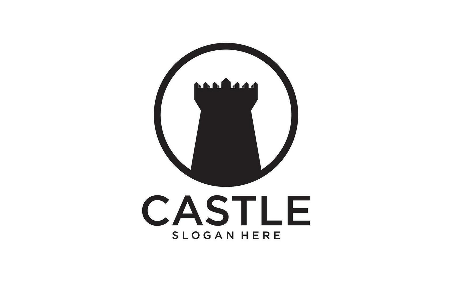 Emblem Castle creative logo design vector