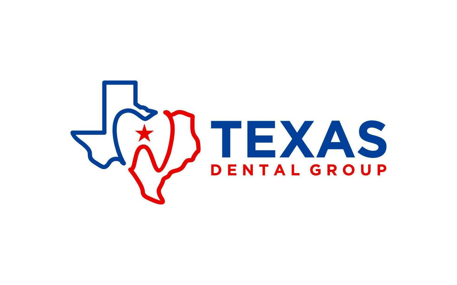 Texas dental care logo design vector