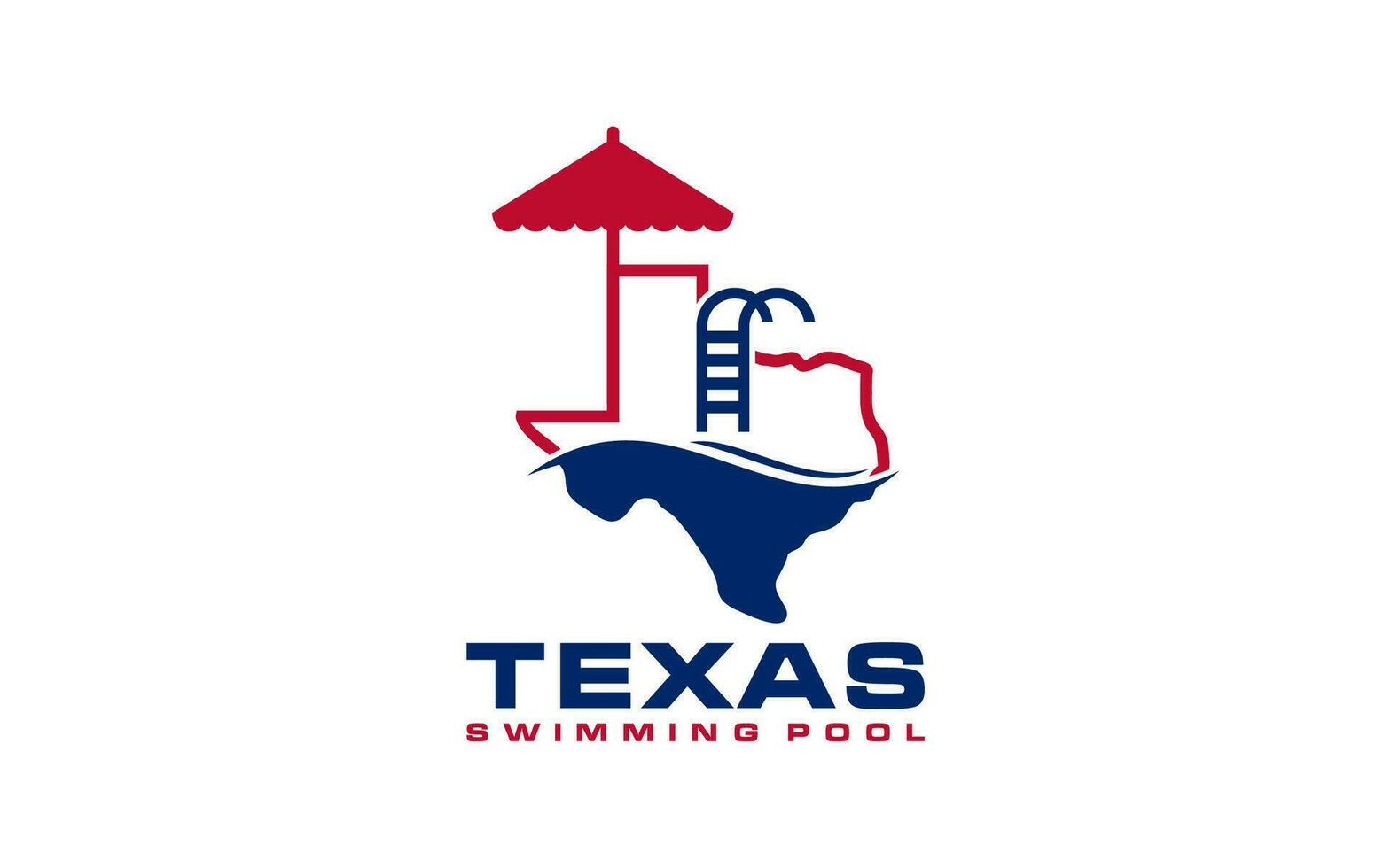 Texas swimming pool logo template vector
