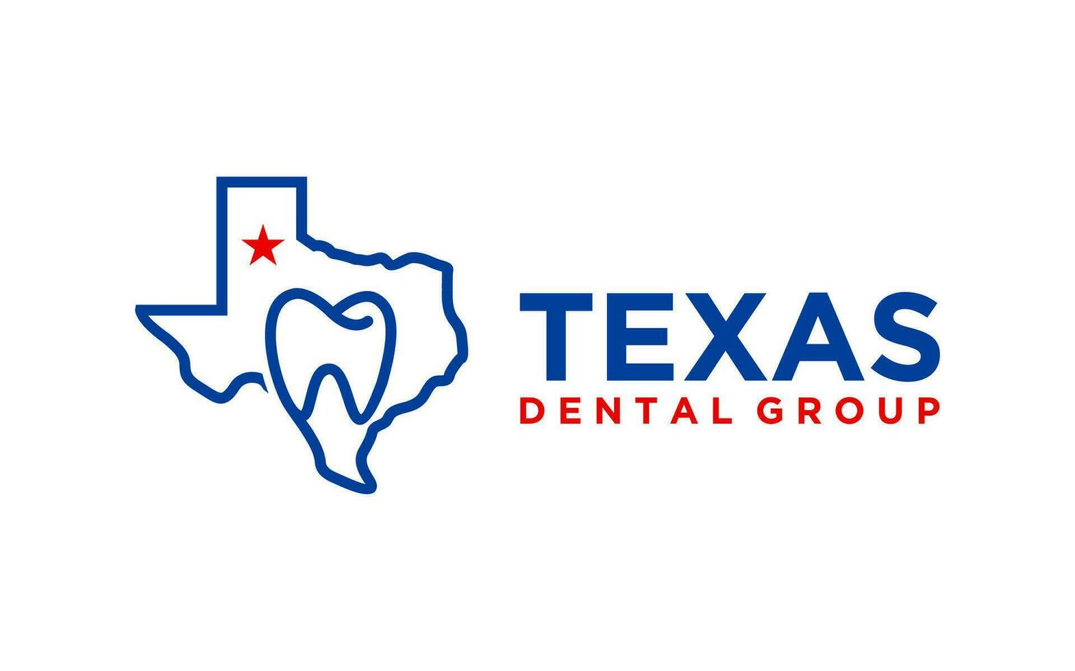 Texas dental care logo design vector