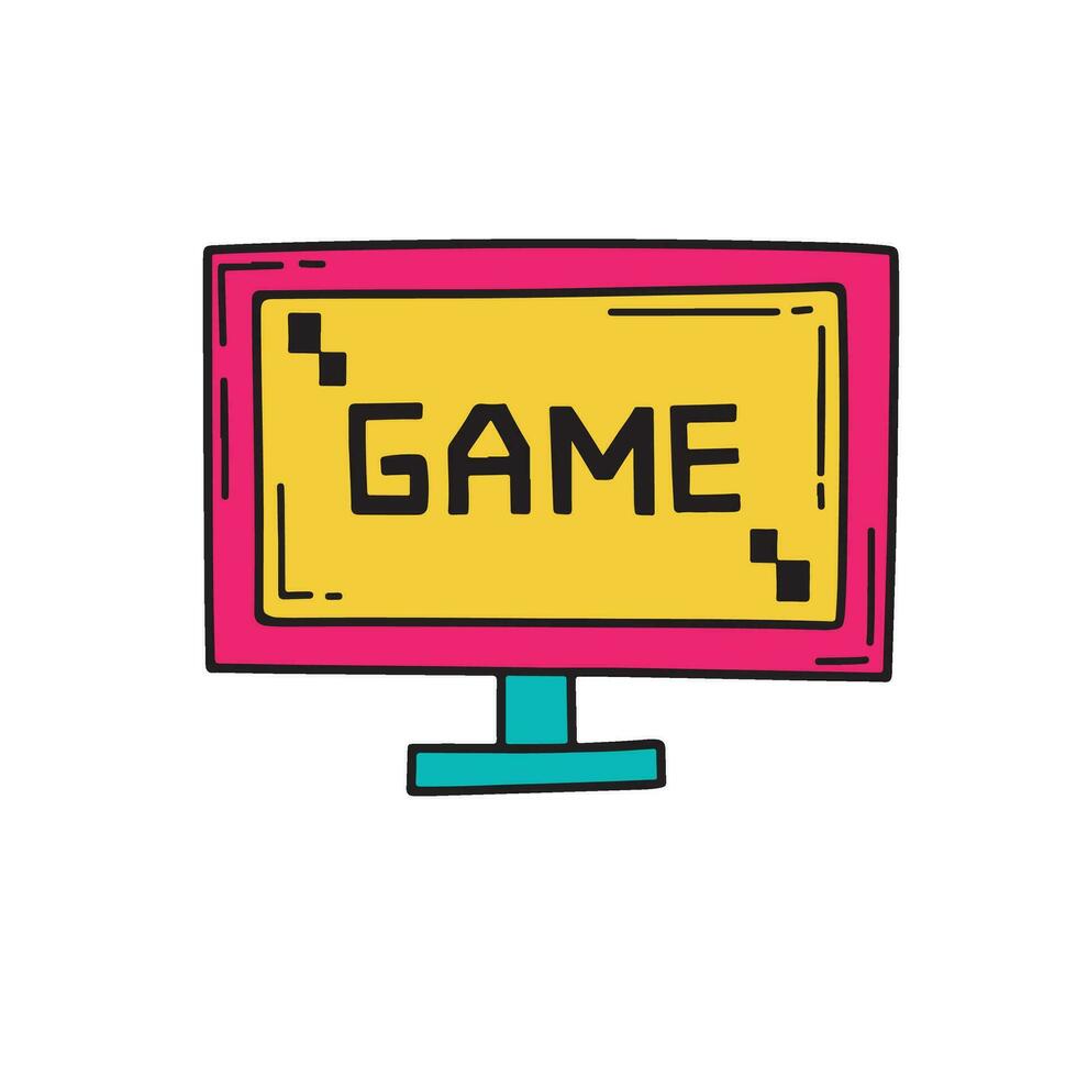 Game icon retro vector illustration