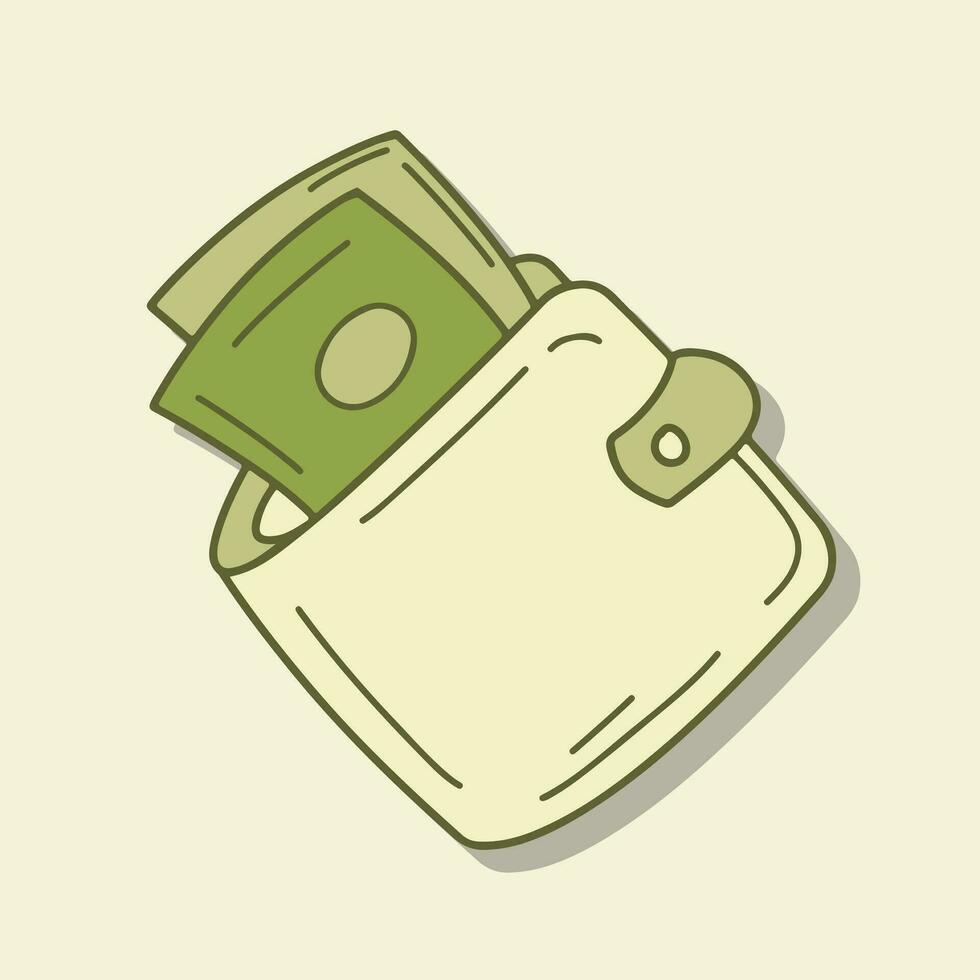 dinero bolso y oro moneda vector ilustración