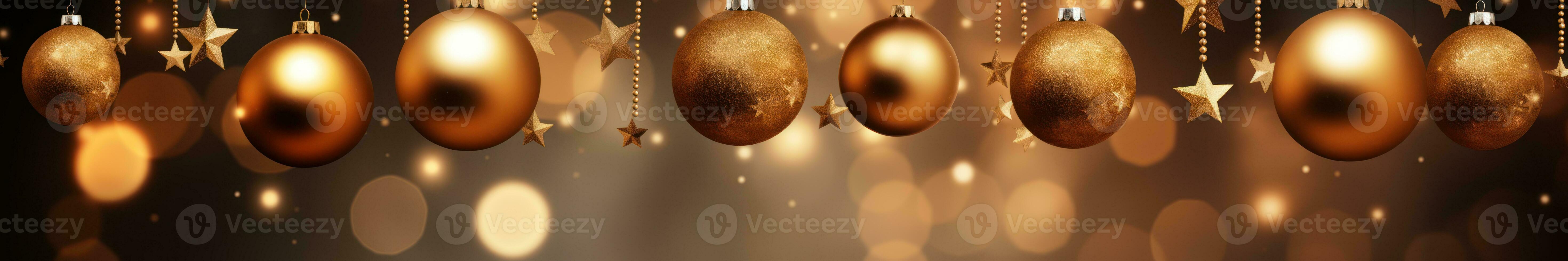 christmas baubles in the snow, holiday balls hanging, christmas background, ai generative photo