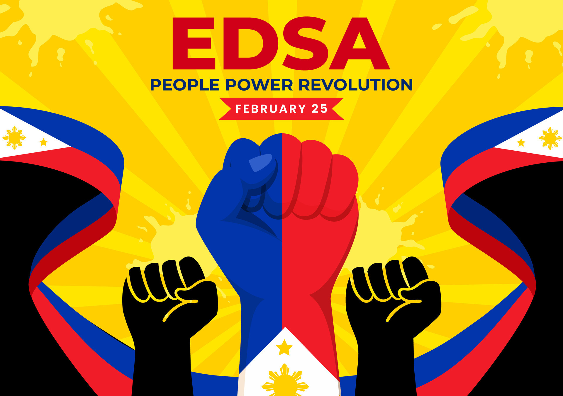 Edsa people power revolution anniversary of philippine vector
