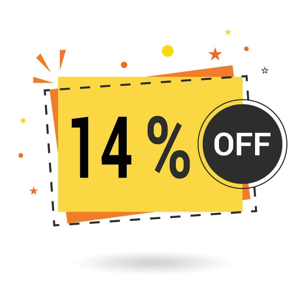 14 percent off. Vector design.