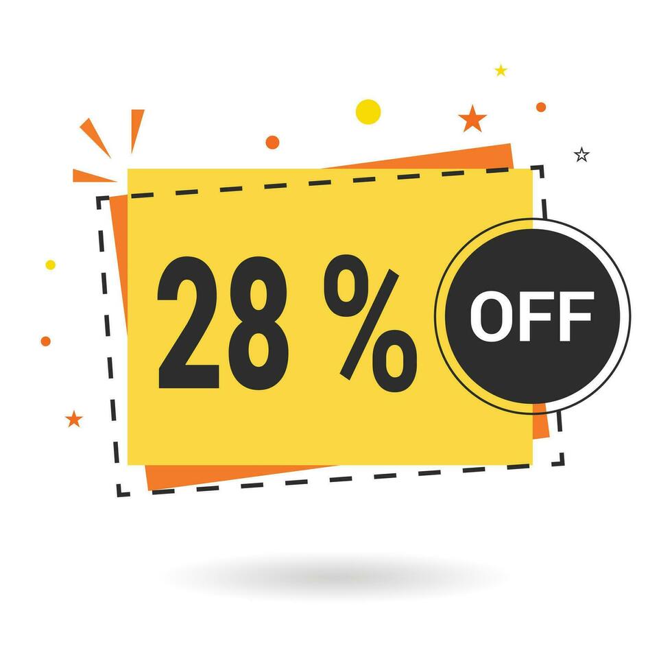 28 percent off. Vector design.