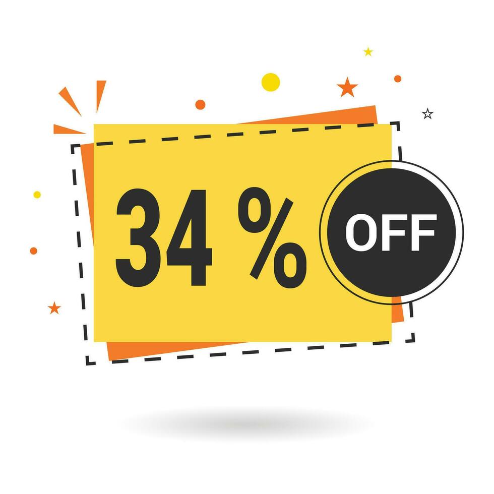 34 percent off. Vector design.