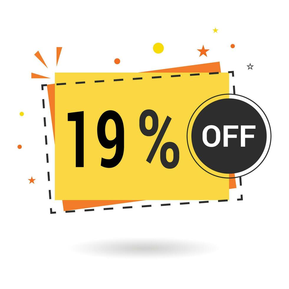 19 percent off. Vector design.