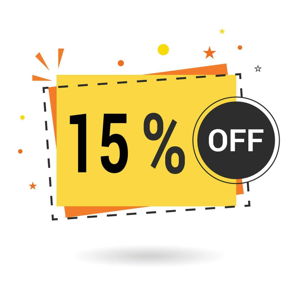 15 percent off. Vector design.