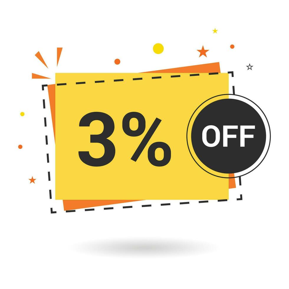 3 percent off. Vector design.