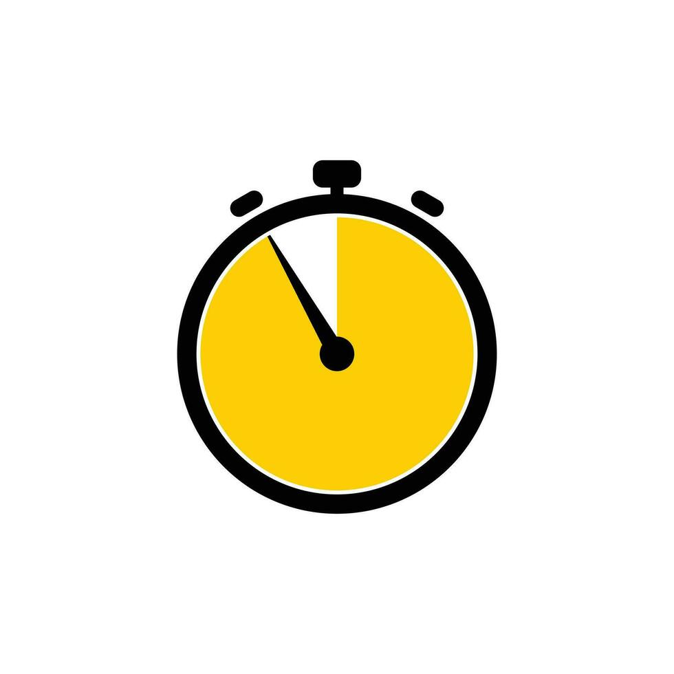 55 Minutes Analog Clock Icon white background. vector