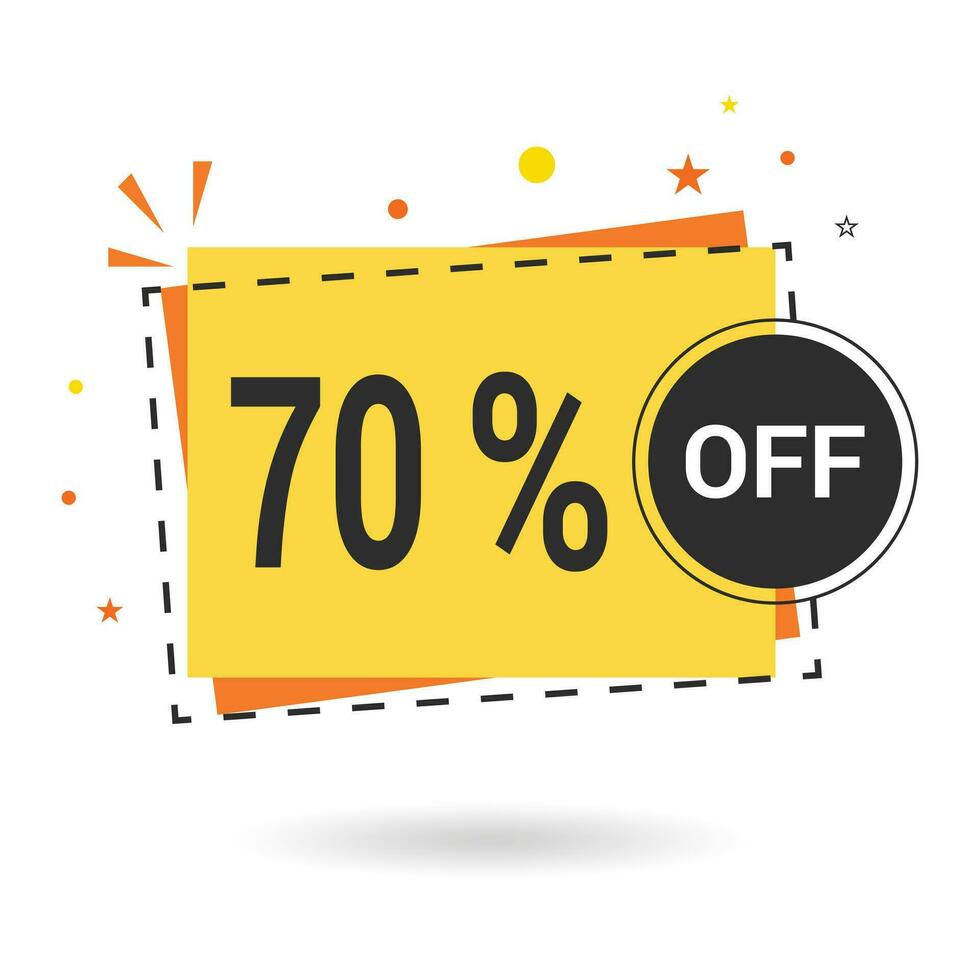 70 percent off. Vector design.