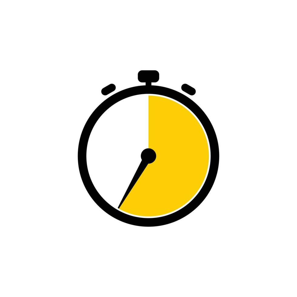 35 Minutes Analog Clock Icon white background. vector