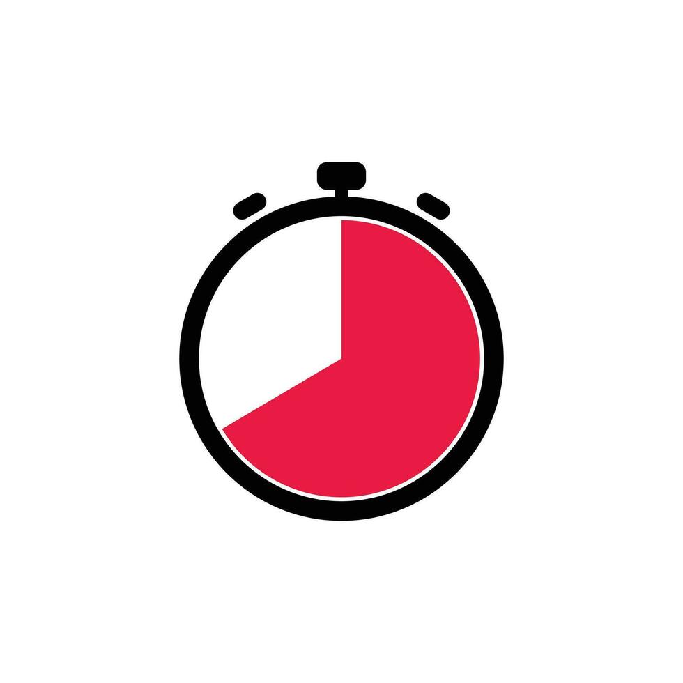 40 Minutes Analog Clock Icon white background. vector