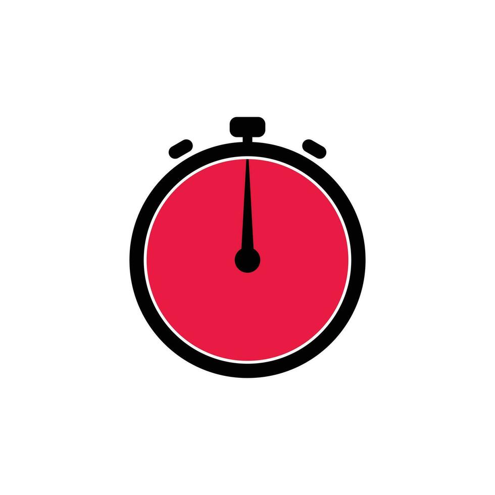 1 hour Analog Clock Icon white background. vector