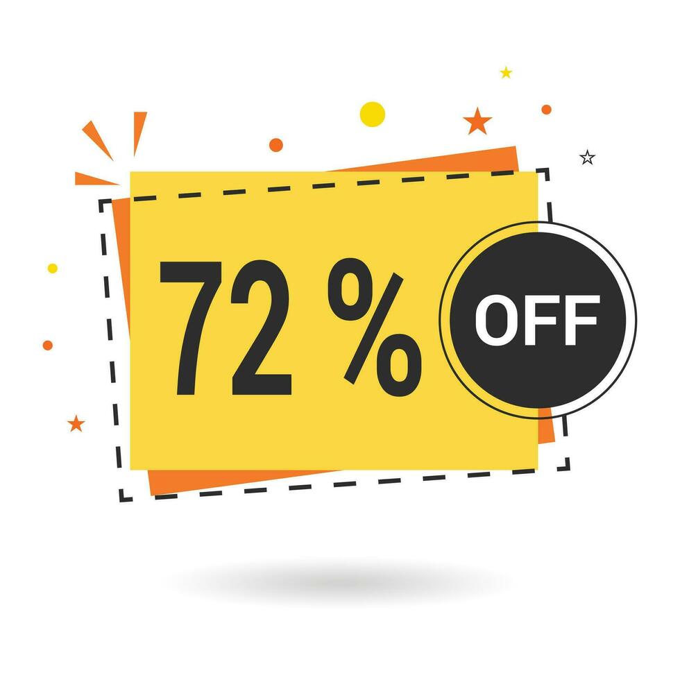 72 percent off. Vector design.