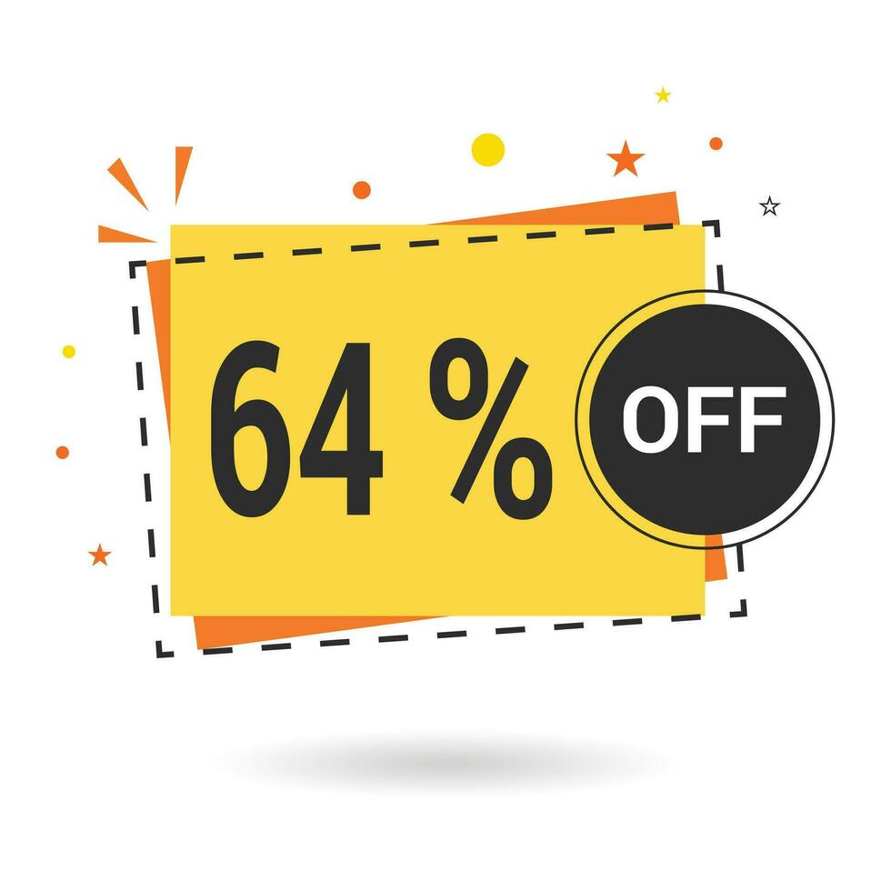 64 percent off. Vector design.