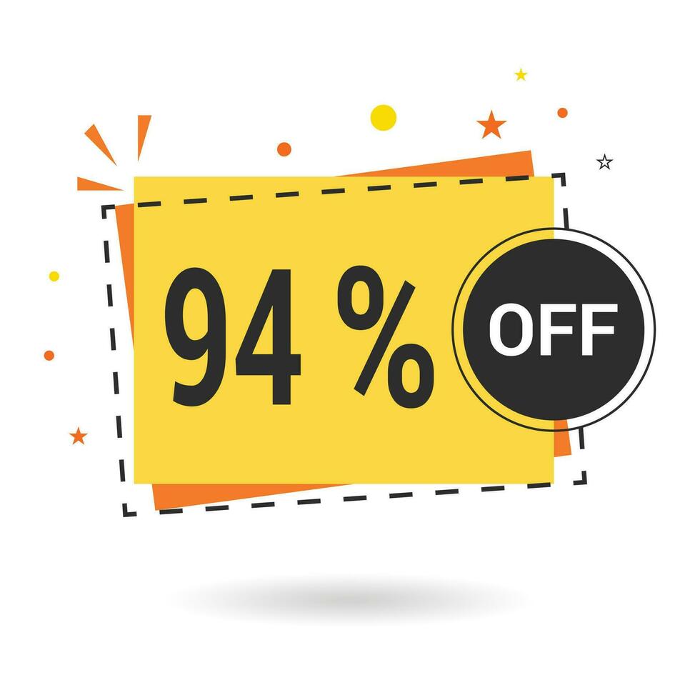 94 percent off. Vector design.