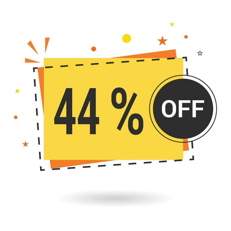 44 percent off. Vector design.