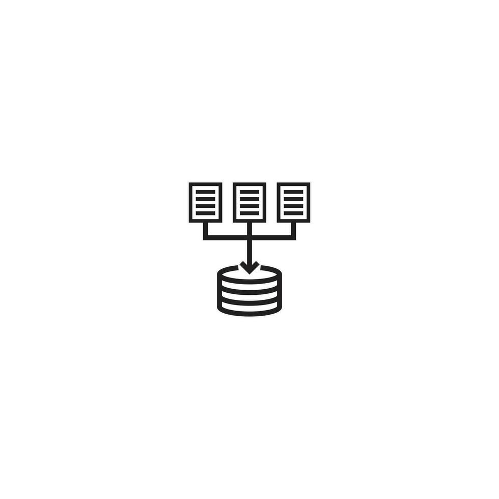 Database icon in flat style. Vector illustration on white isolated background. Network business concept.