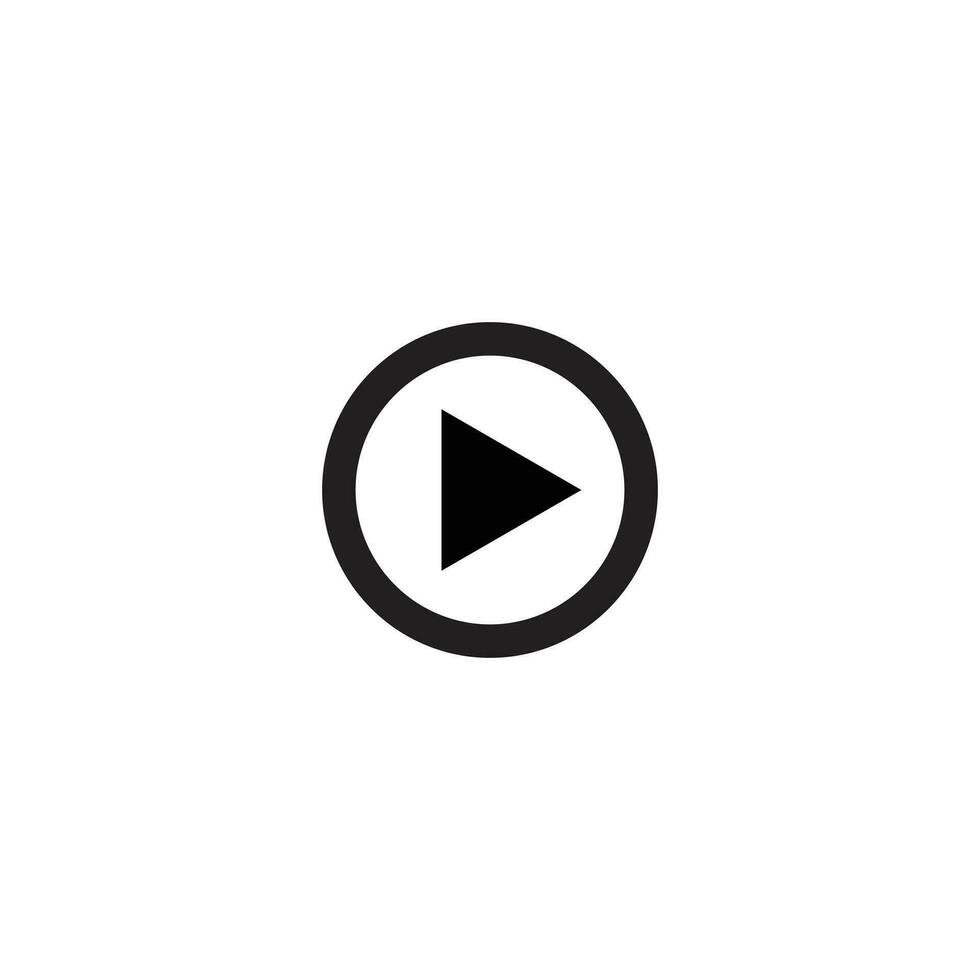 Play button icon in flat style. Play vector illustration on white isolated background. Play button business concept.