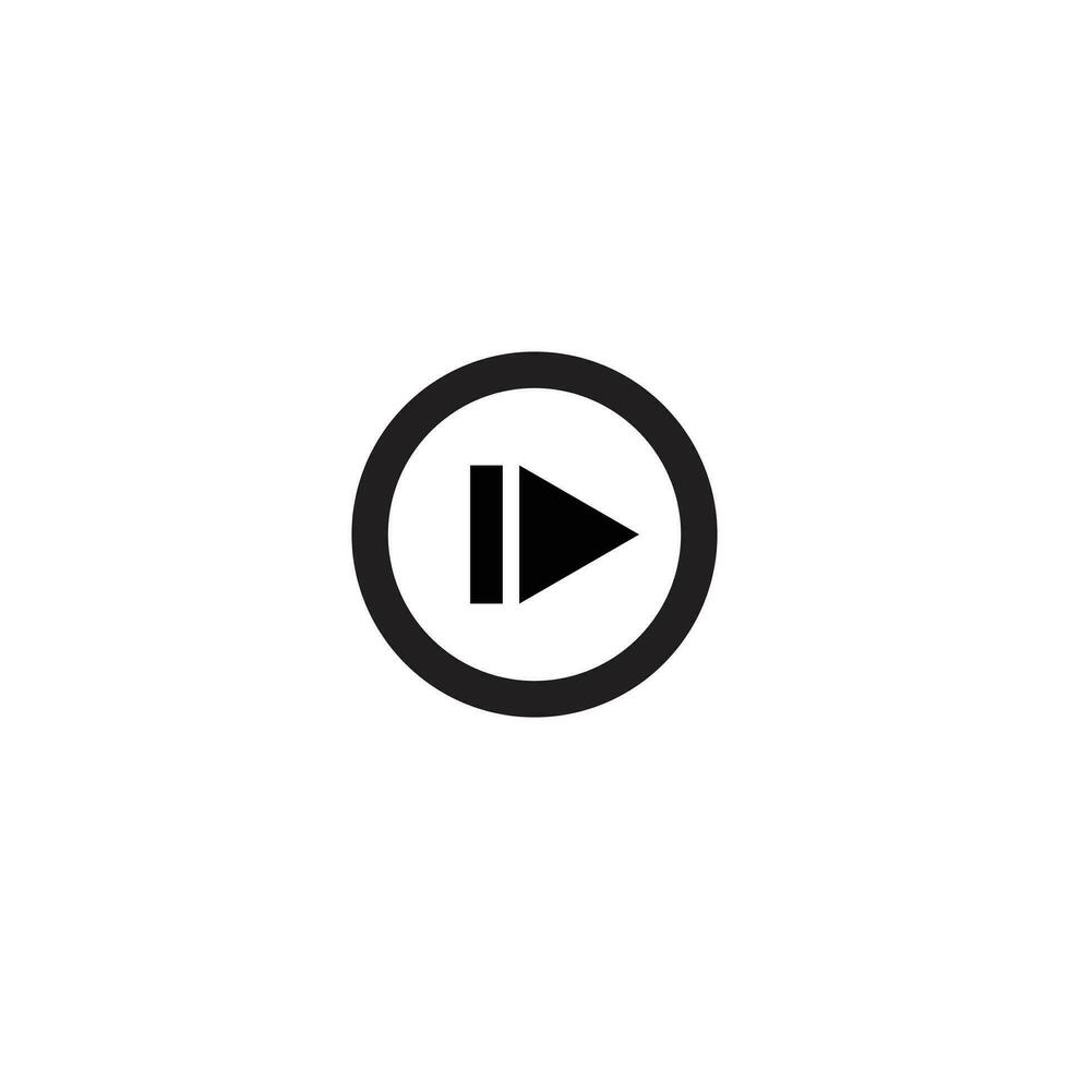 Play button icon in flat style. Start vector illustration on white isolated background.