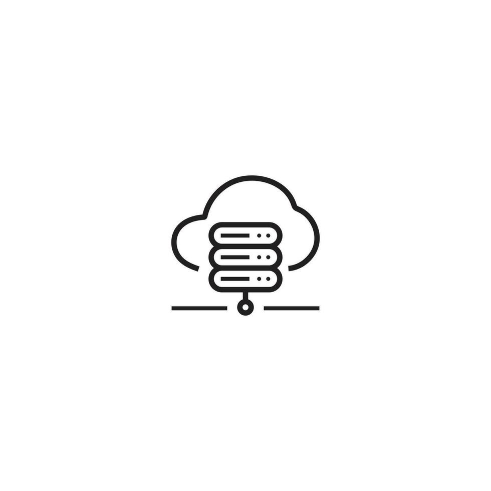 Cloud storage icon in flat style. Data center vector illustration on white isolated background. Network business concept.