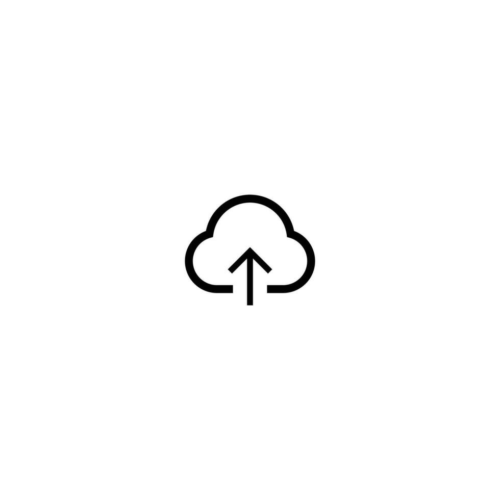 nube informática icono. soltero alto calidad contorno símbolo para web diseño .negro contorno en blanco antecedentes vector