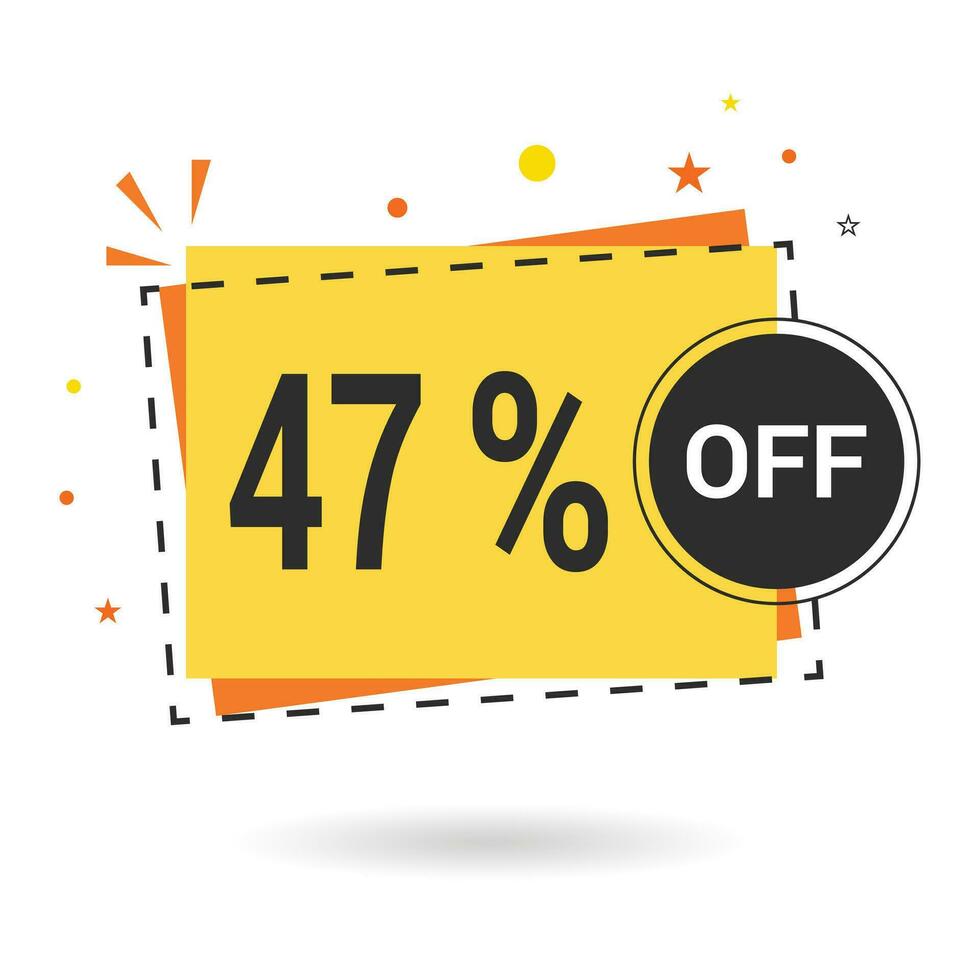 47 percent off. Vector design.