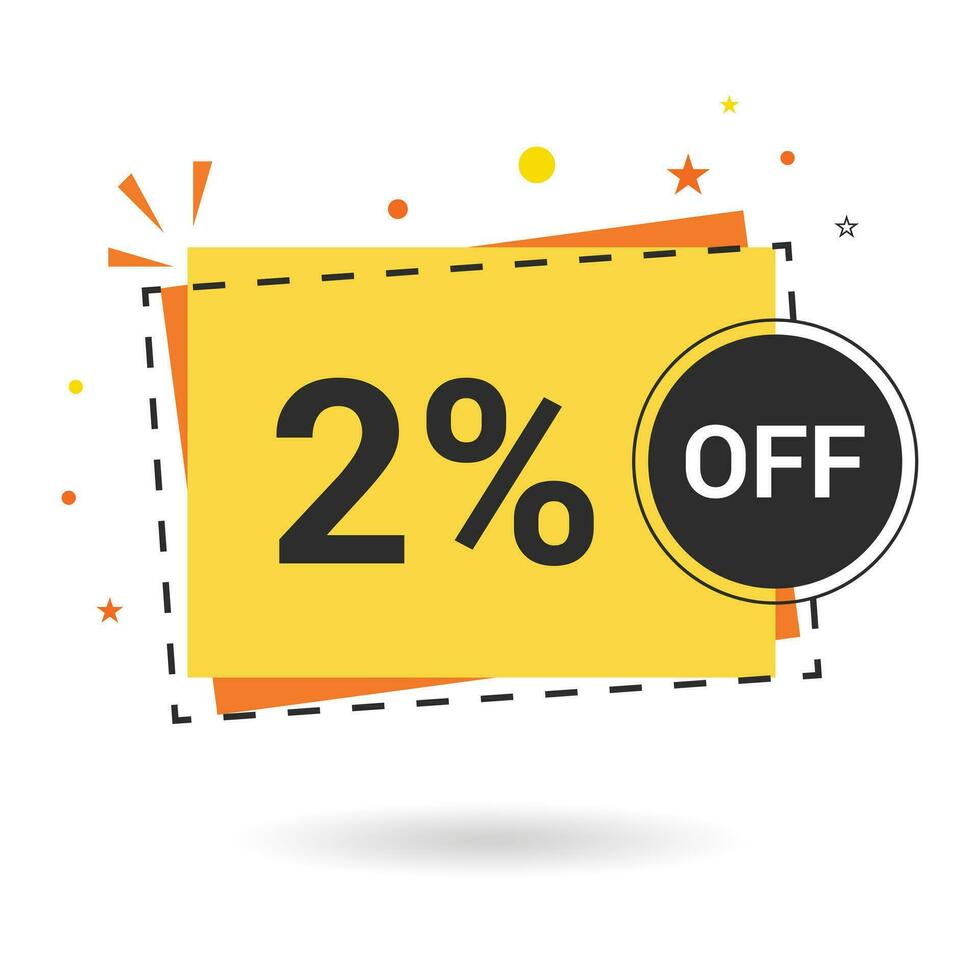 2 percent off. Vector design.